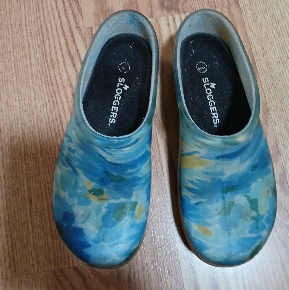 Sloggers Blue and Green Clogs
